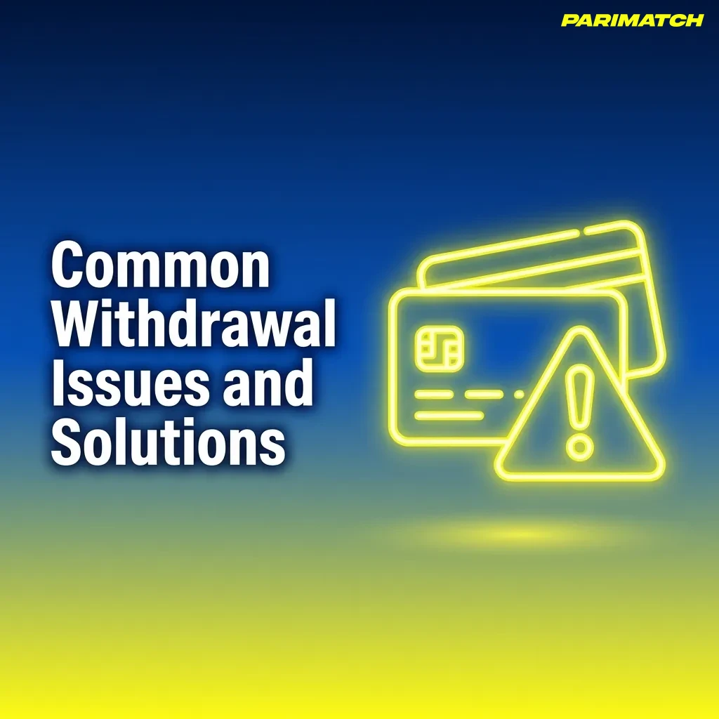 Infographic showing common withdrawal issues like pending verification, insufficient balance, and payment errors with solutions — Parimatch in India