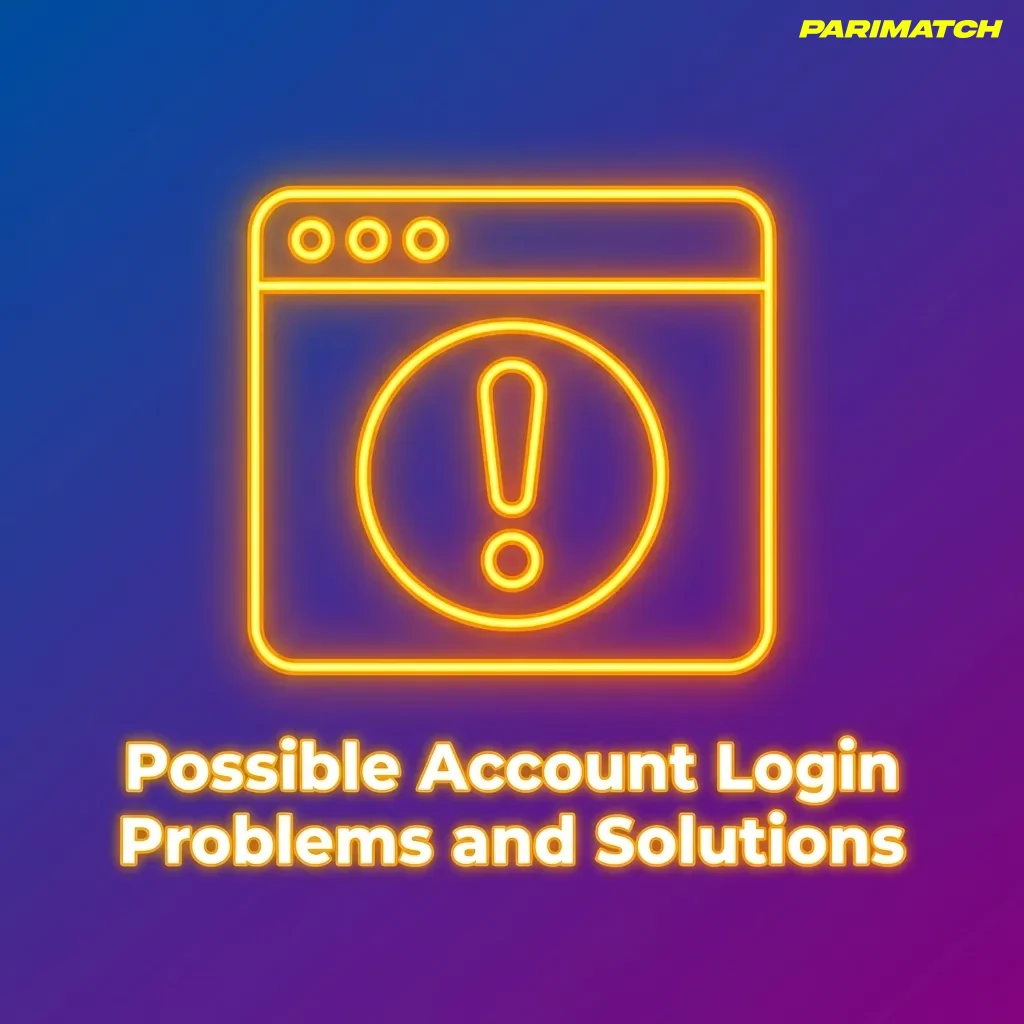 Table showing common account login problems like password errors and locked accounts with their troubleshooting solutions — Parimatch in India