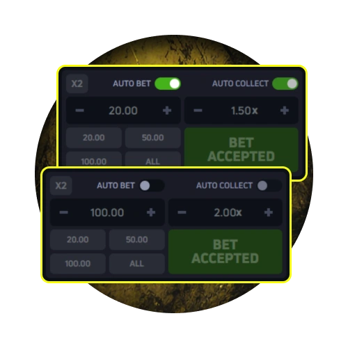 Enjoy low and high stakes options for every Parimatch JetX round.