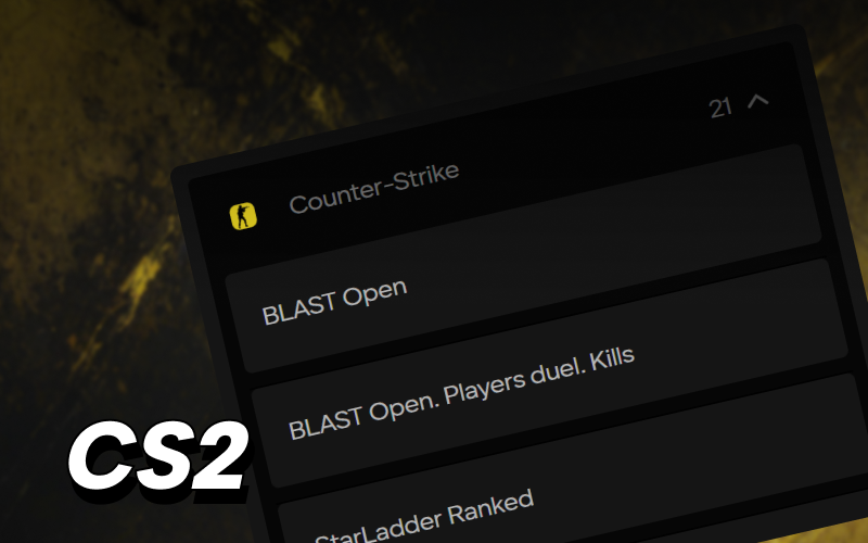 Place your bets on competitive CS 2 tournaments with Parimatch Esports.