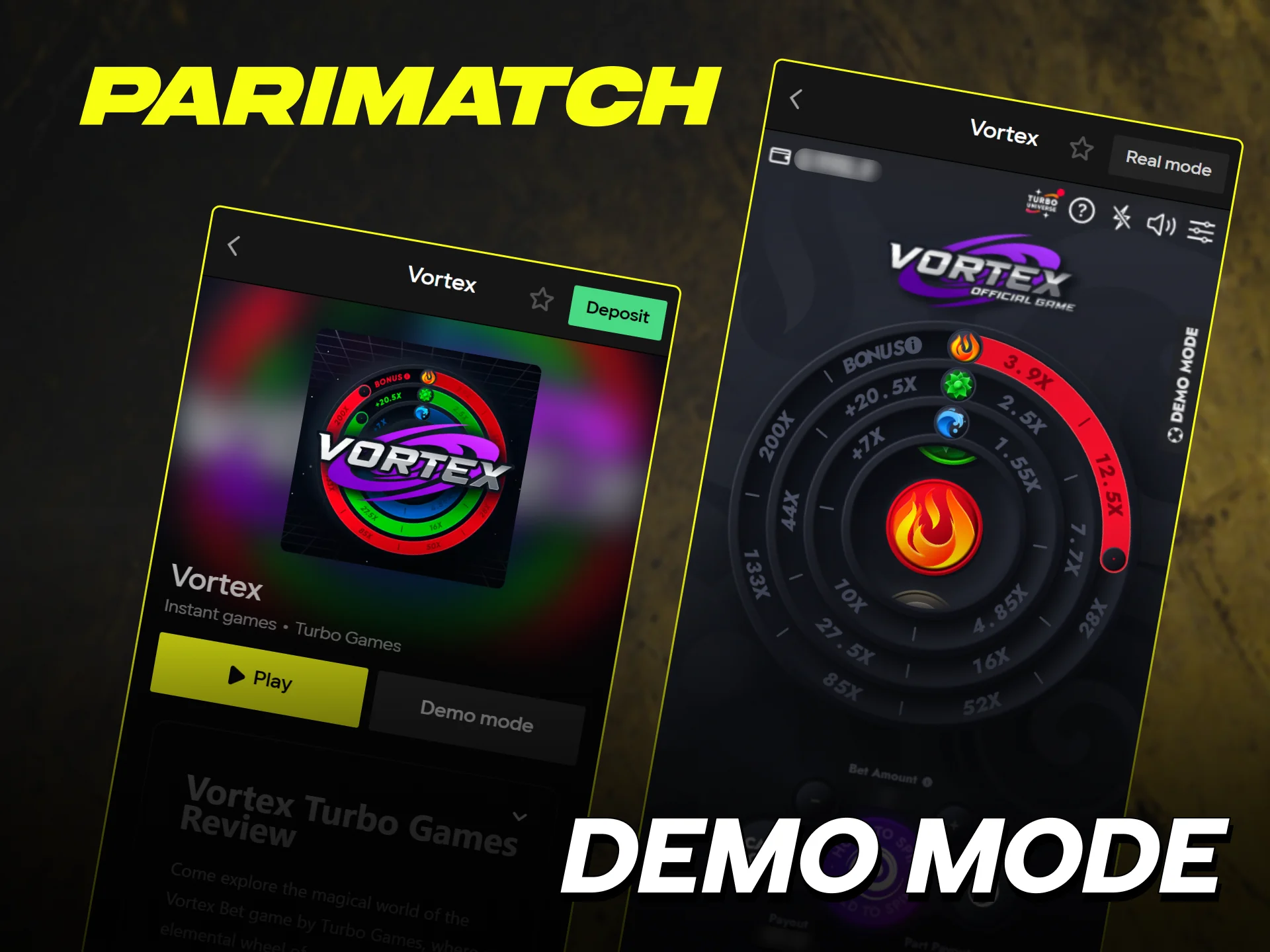 Master the Parimatch Vortex gameplay in a safe free-play environment.
