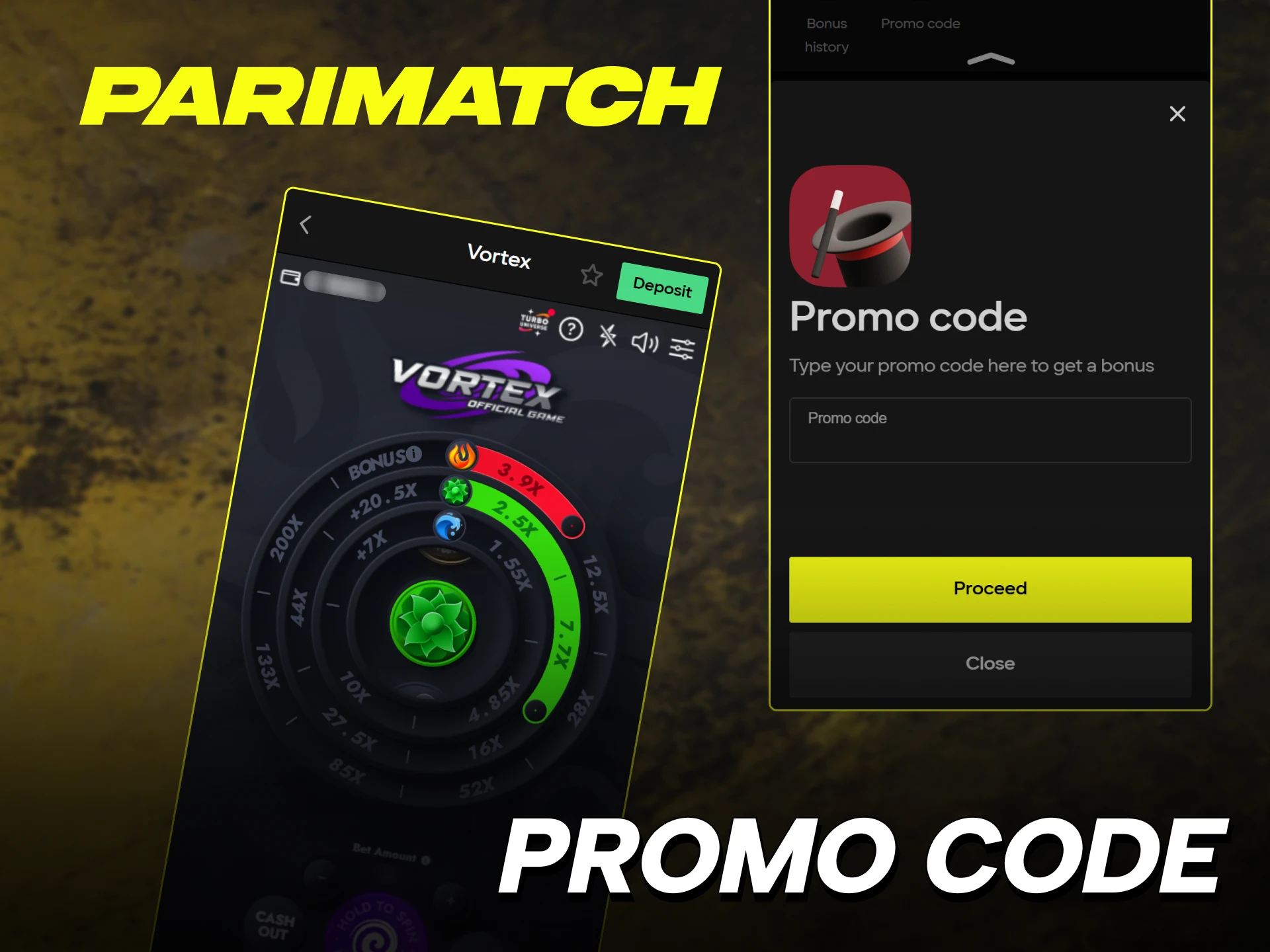 Apply a Parimatch Vortex promo code to get additional betting credits.